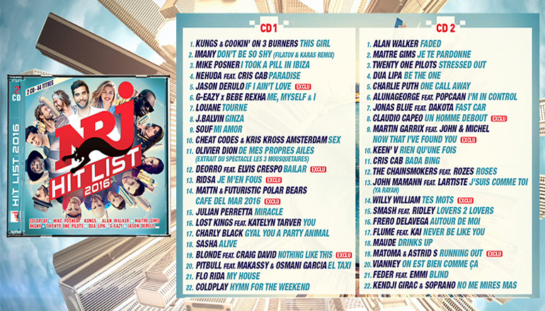 NRJ Nord Littoral recommande NRJ Hit List 2016