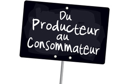 Ardoise "Du producteur au consommateur"