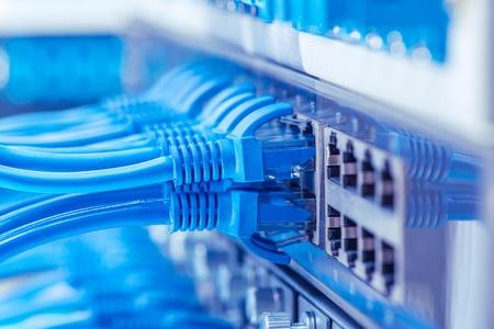 42502449 - network switch and cables, data center concept.